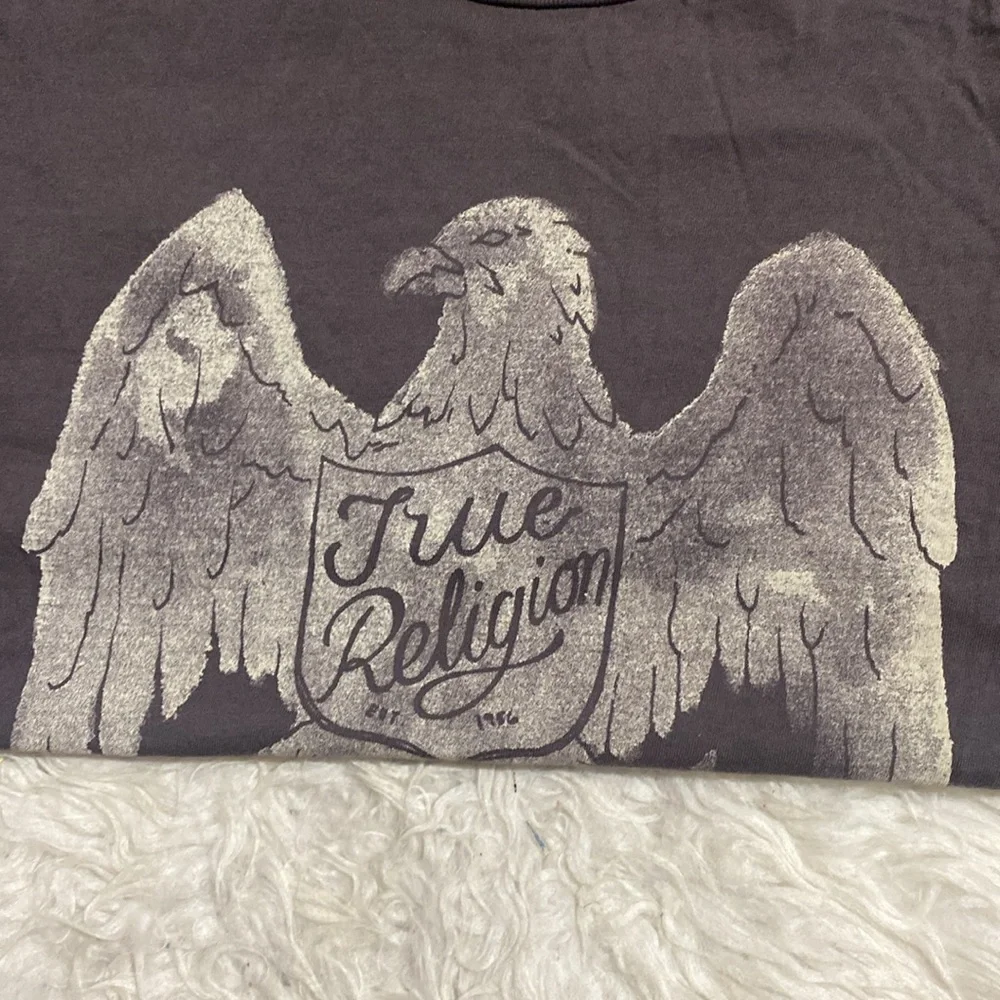 Vintage Men’s True Religion Brown‎ Eagle Graphic Print Crewneck T-shirt size XL